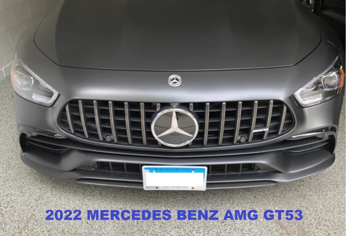 True no drill front license plate bracket for MERCEDES GT43, GT53 no holes grille mount frame relocator