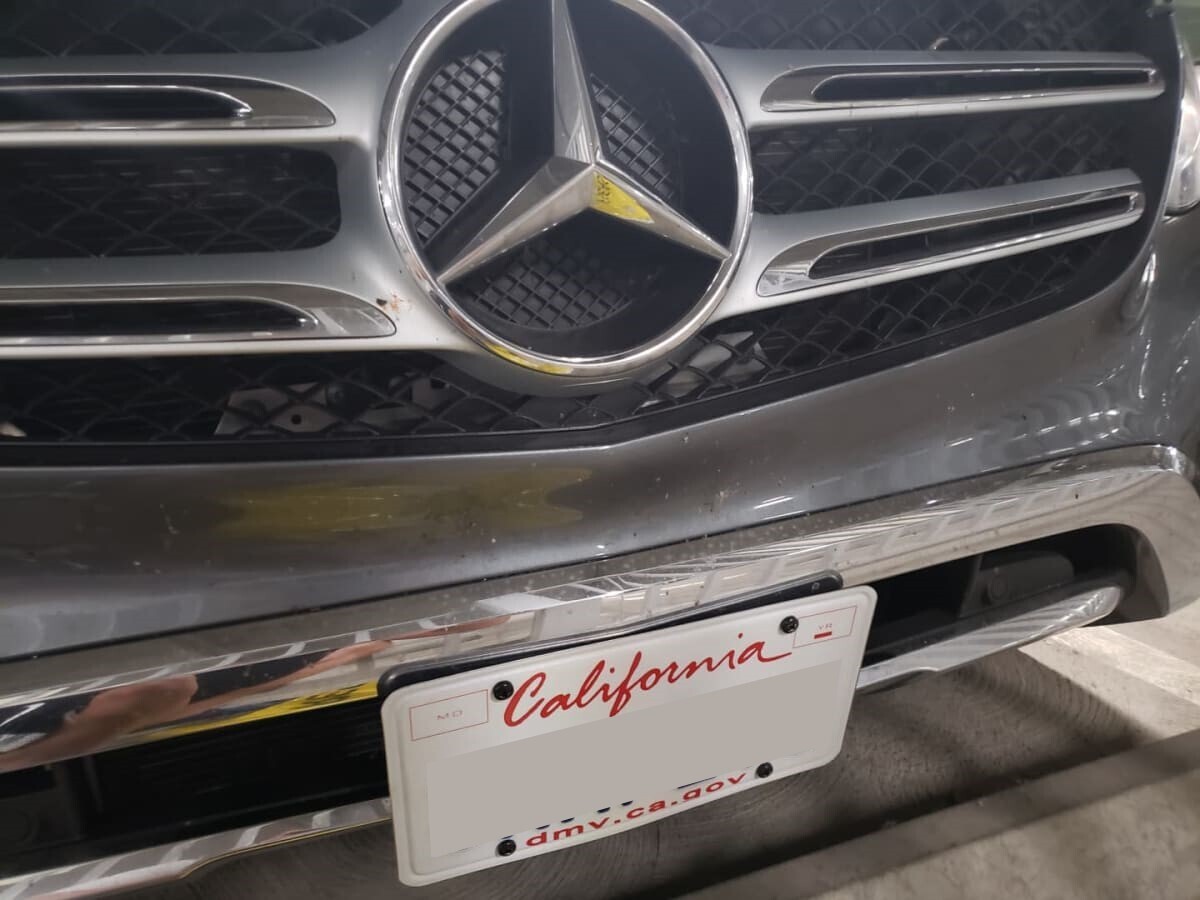 True no drill front license plate bracket for MERCEDES GLC300, E63 no holes grille mount frame relocator