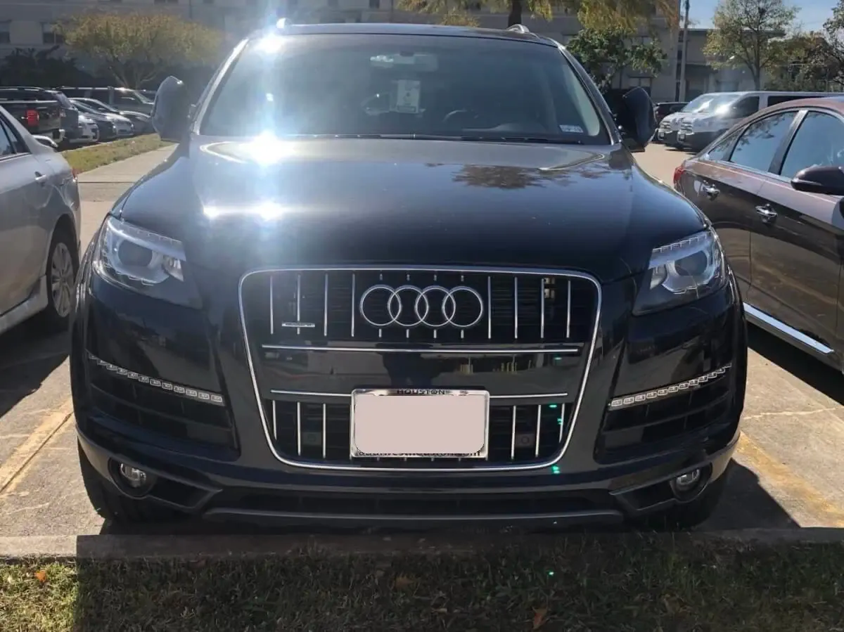 True no-drill license plate bracket for AUDI Q7 SQ7 no holes grille mount holder relocator