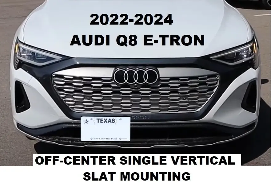 True no drill no holes license plate bracket holder grille mount relocator for 2022-2024 Audi Q8 E-Tron
