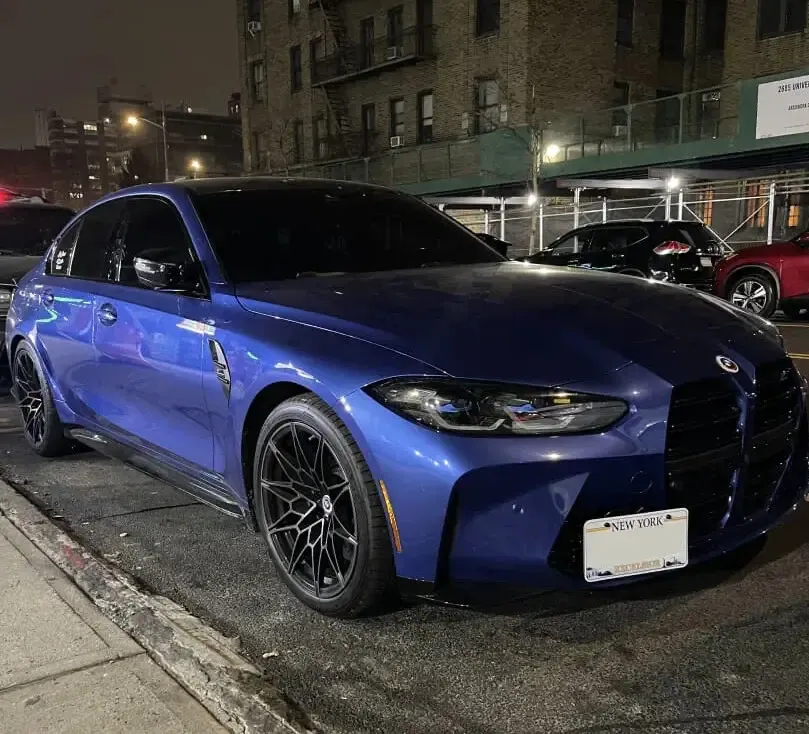 True no drill license plate bracket for BMW M3.  No drill No holes license plate holder mount bracket relocator.