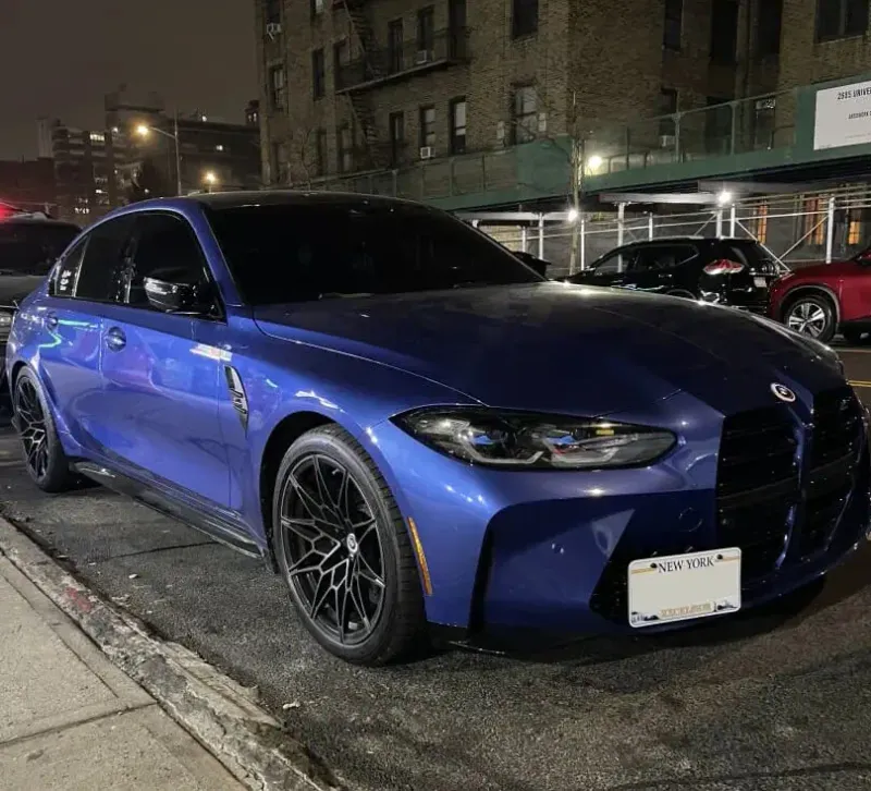 True no drill license plate bracket for BMW M3.  No drill No holes license plate holder mount bracket relocator.