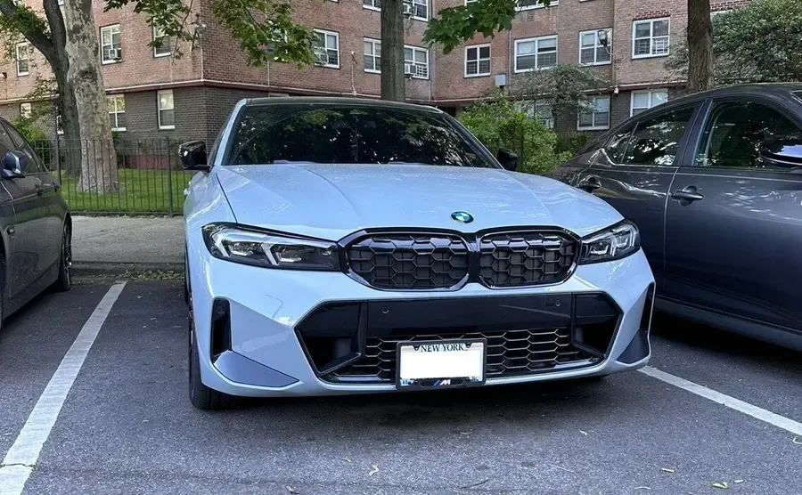 True no drill license plate bracket for BMW M340i.  No drill No holes license plate holder mount bracket relocator.