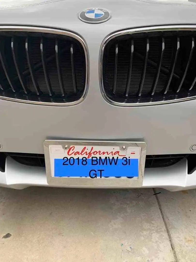 BMW 330i no drill no holes front license plate holder mount frame relocator