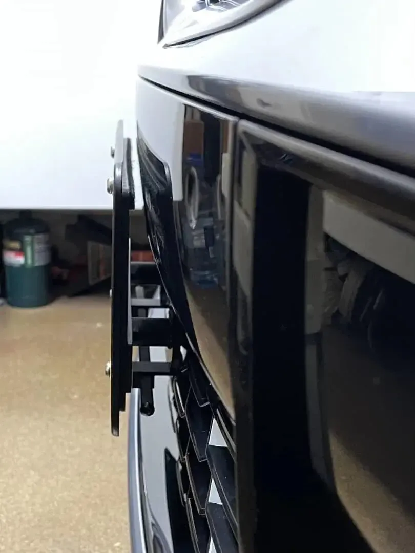 BMW 330e no-drill no holes license plate bracket frame holder mount relocator 