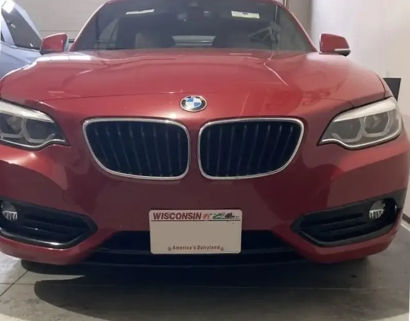 BMW 230i no drill no holes front license plate bracket holder mount frame relocator