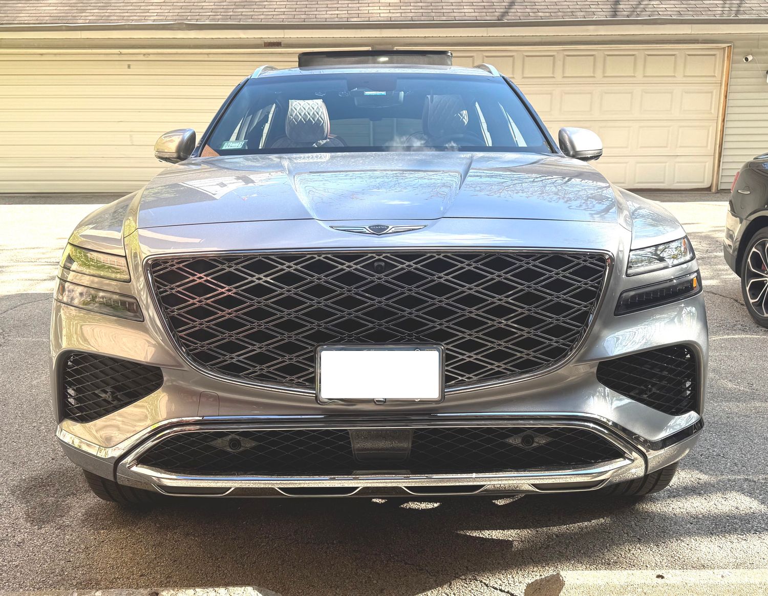 No drill license plate frame holder mount bracket relocator grille mount no holes for GENESIS GV80