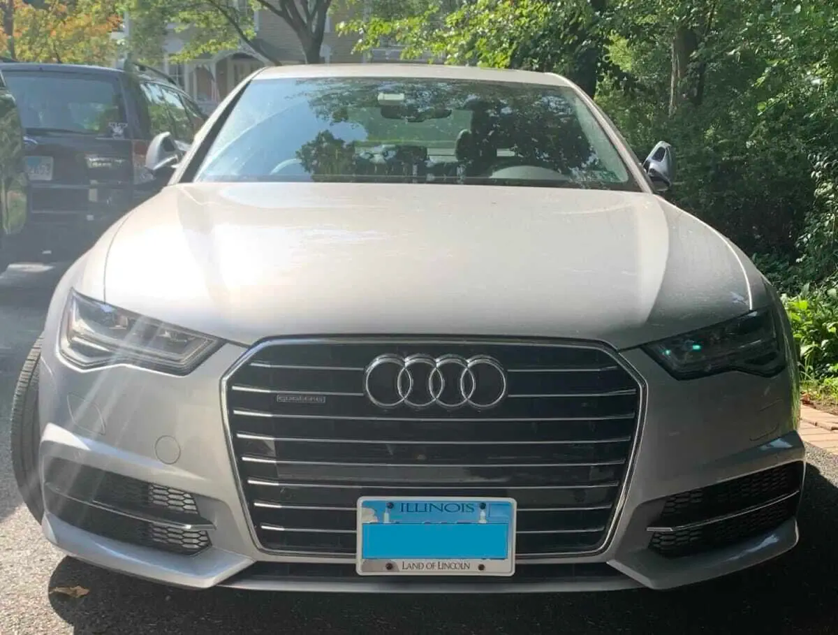 No-drill no-holes License plate bracket for Audi A6 No-Drill no holes holder frame relocator mount