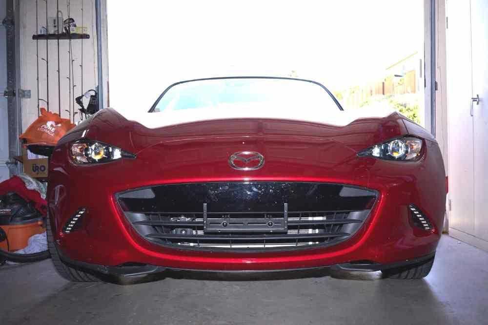True no drill front license plate bracket for 2016-2025 MAZDA MIATA MX-5 no holes grille mount frame relocator