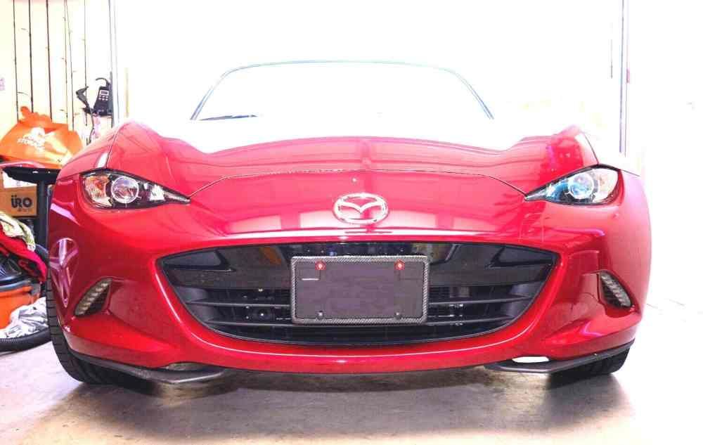 True no drill front license plate bracket for 2016-2025 MAZDA MIATA MX-5 no holes grille mount frame relocator