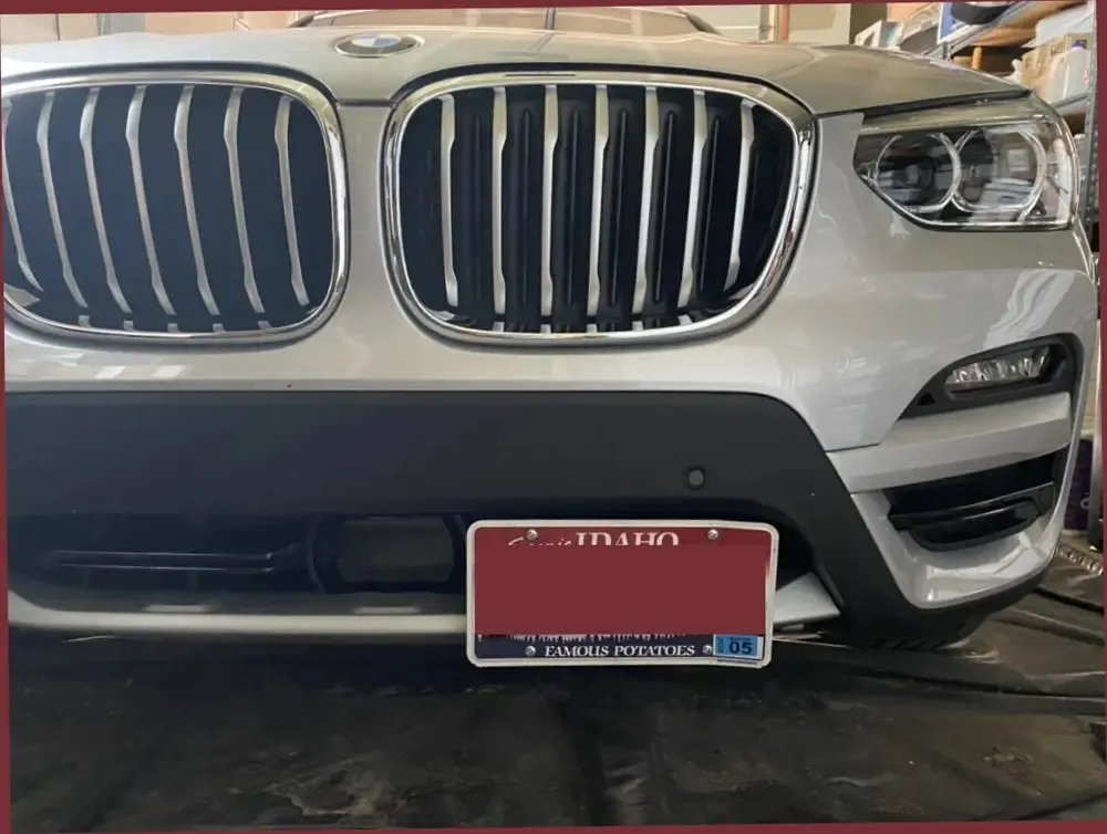 2018-2021 BMW X3 No-Drill front License Plate Mount Bracket Relocator grille mount frame holder 