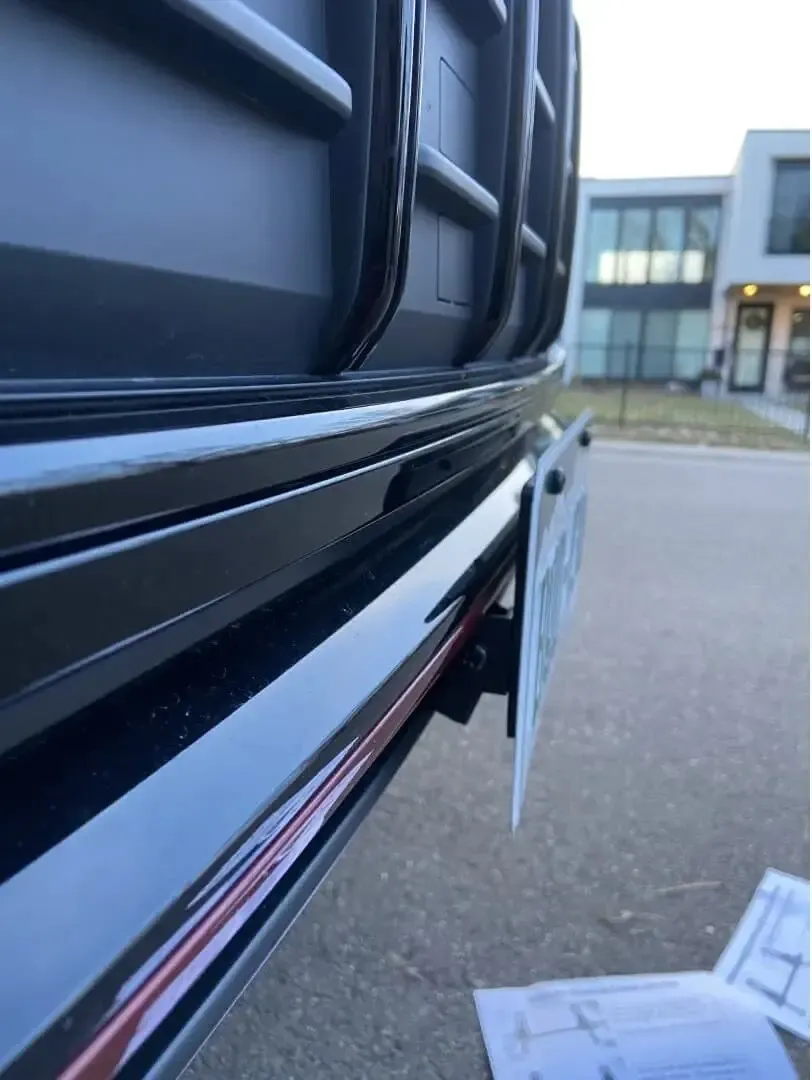 True no drill no holes license plate bracket holder grille mount relocator for 2021-2023 Audi SQ8