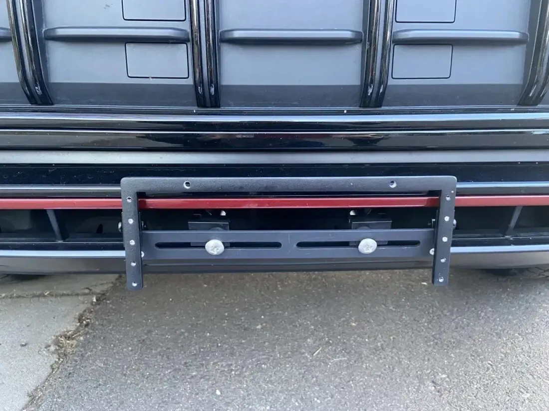 True no drill no holes license plate bracket holder grille mount relocator for 2021-2023 Audi SQ8