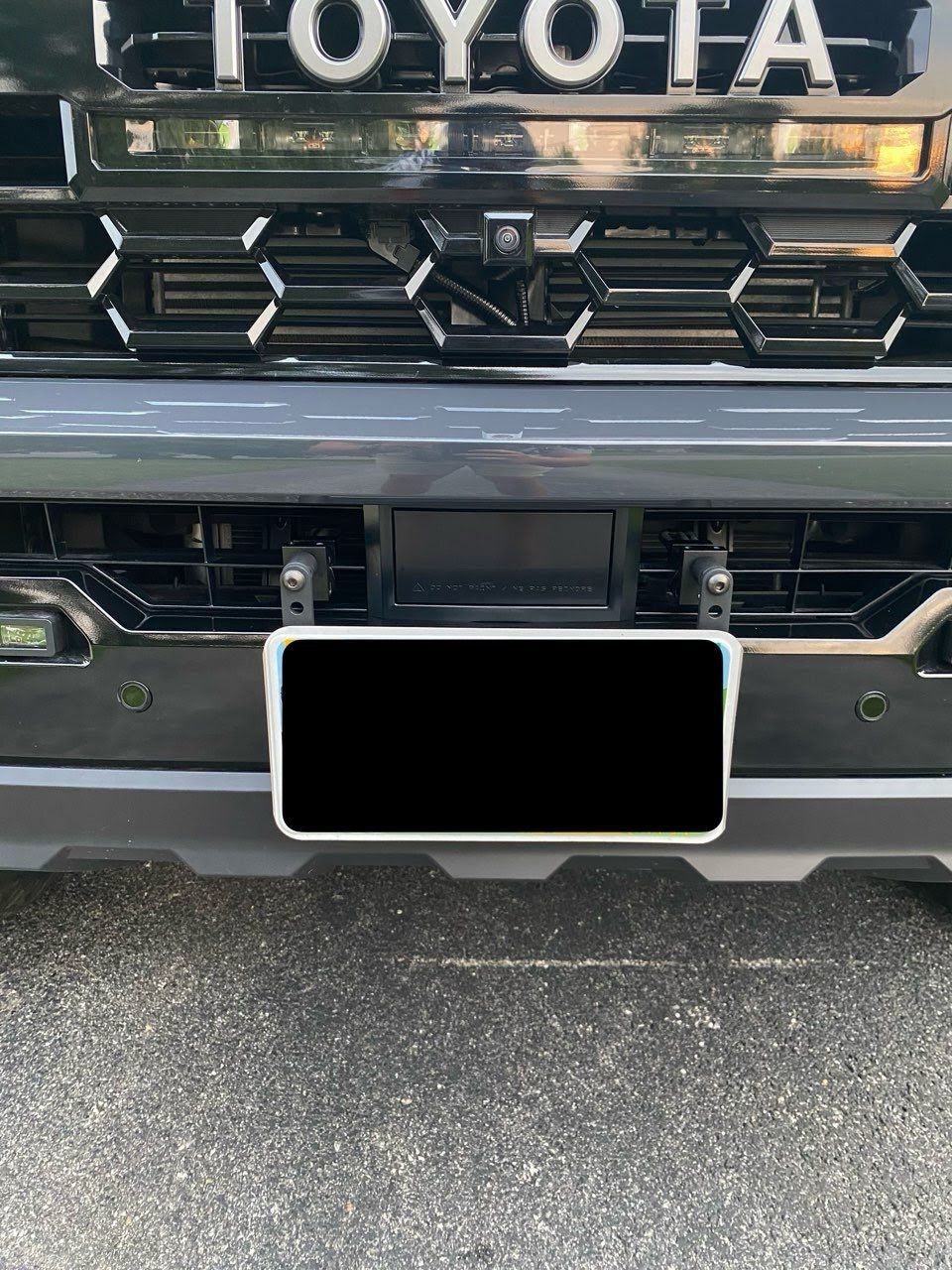 True no drill front license plate bracket for 2024 2025 TOYOTA TACOMA no holes grille mount frame relocator