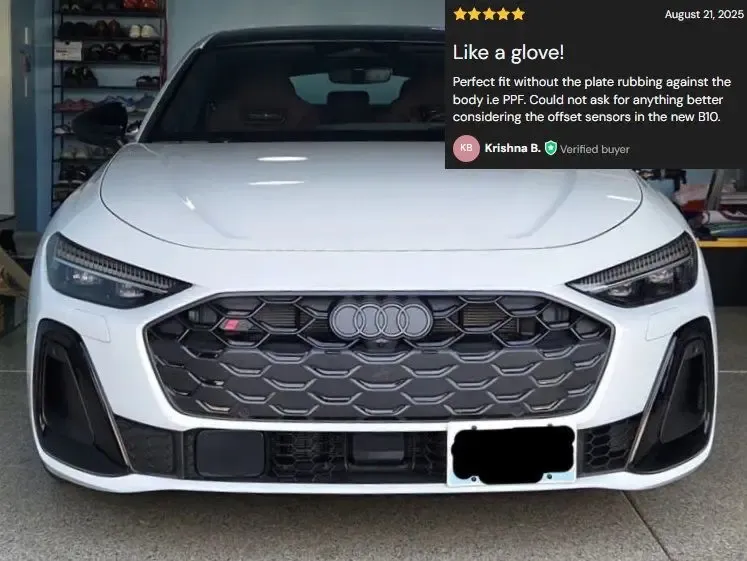 2025 Audi A5 S5 Q5 SQ5 no drill no holes front license plate frame holder bracket mount relocator