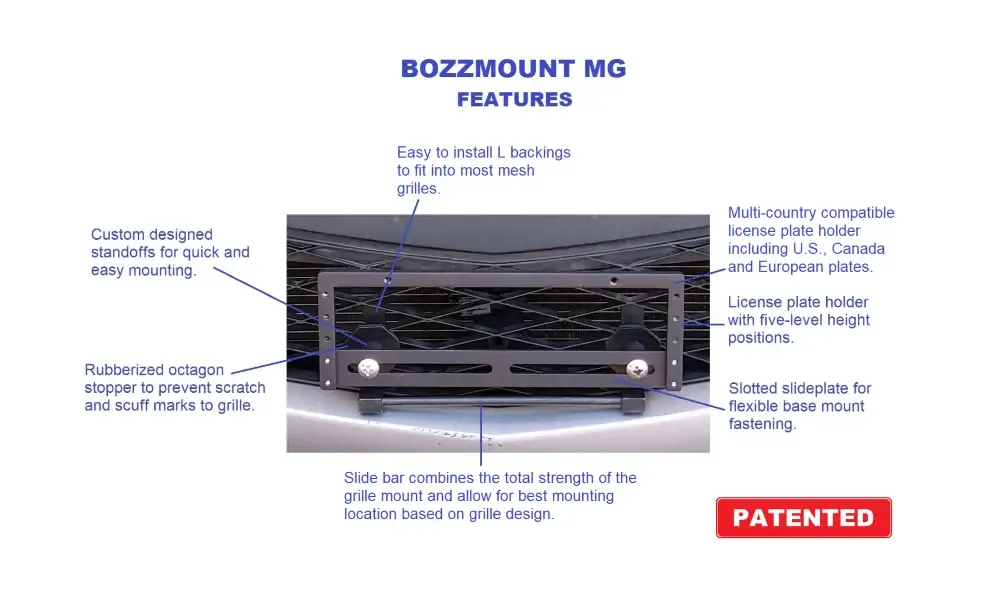True no drill no holes front license plate bracket mount holder frame relocator  