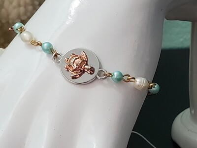 Rose gold color sea turtle bracelet