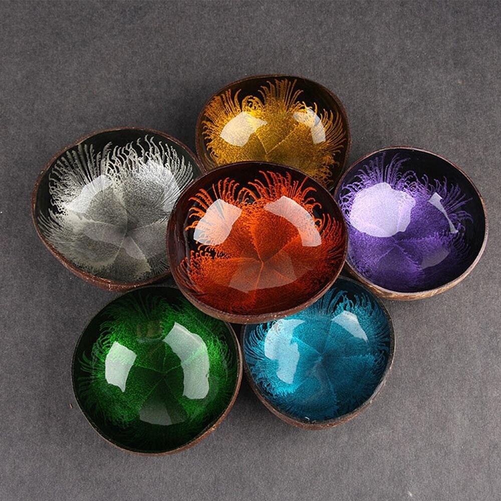 Inked Coconut Shell Bowl