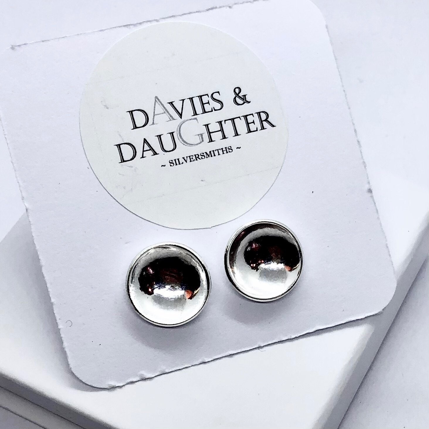 Large Dish Stud Earrings