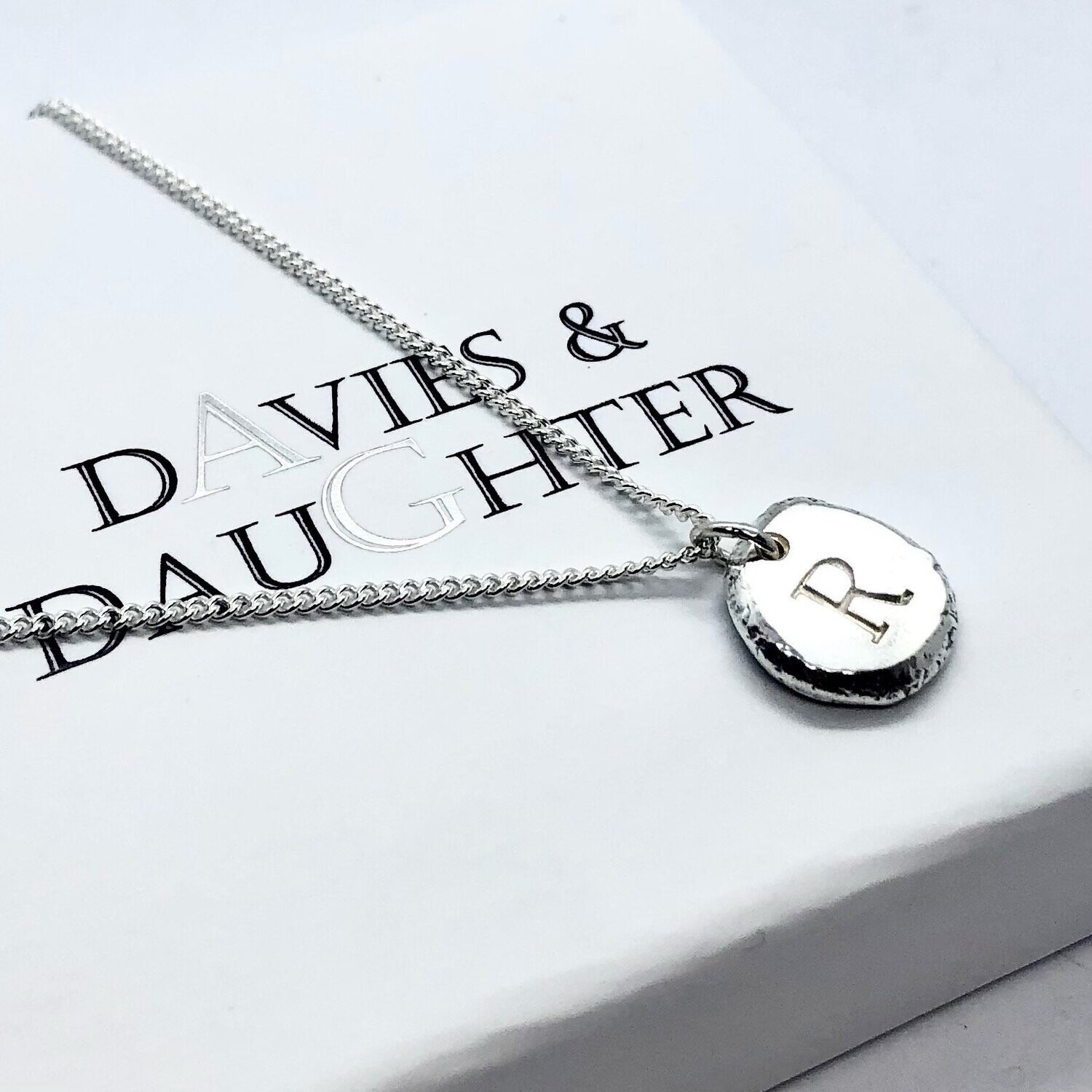 Silver Drops Initial Pendant