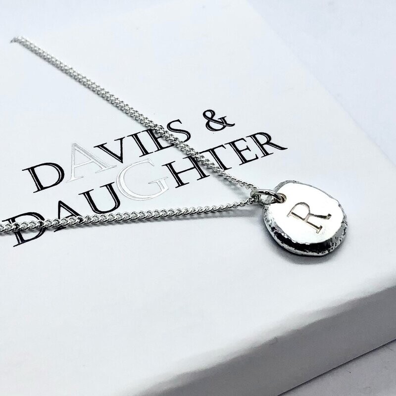 Silver Drops Initial Pendant