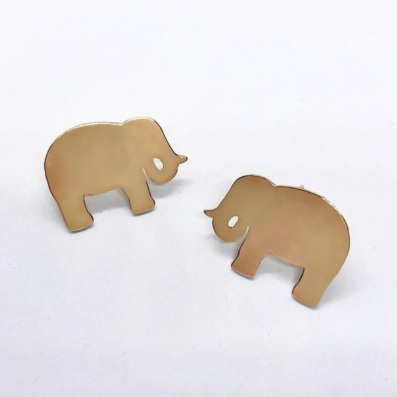 Gold Elephant Studs
