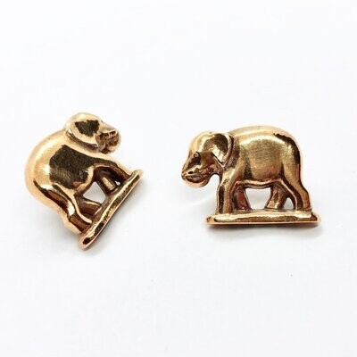 Cast Gold Elephant Earrings