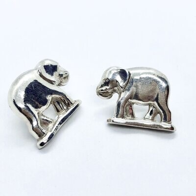 Cast Silver Elephant Earrings