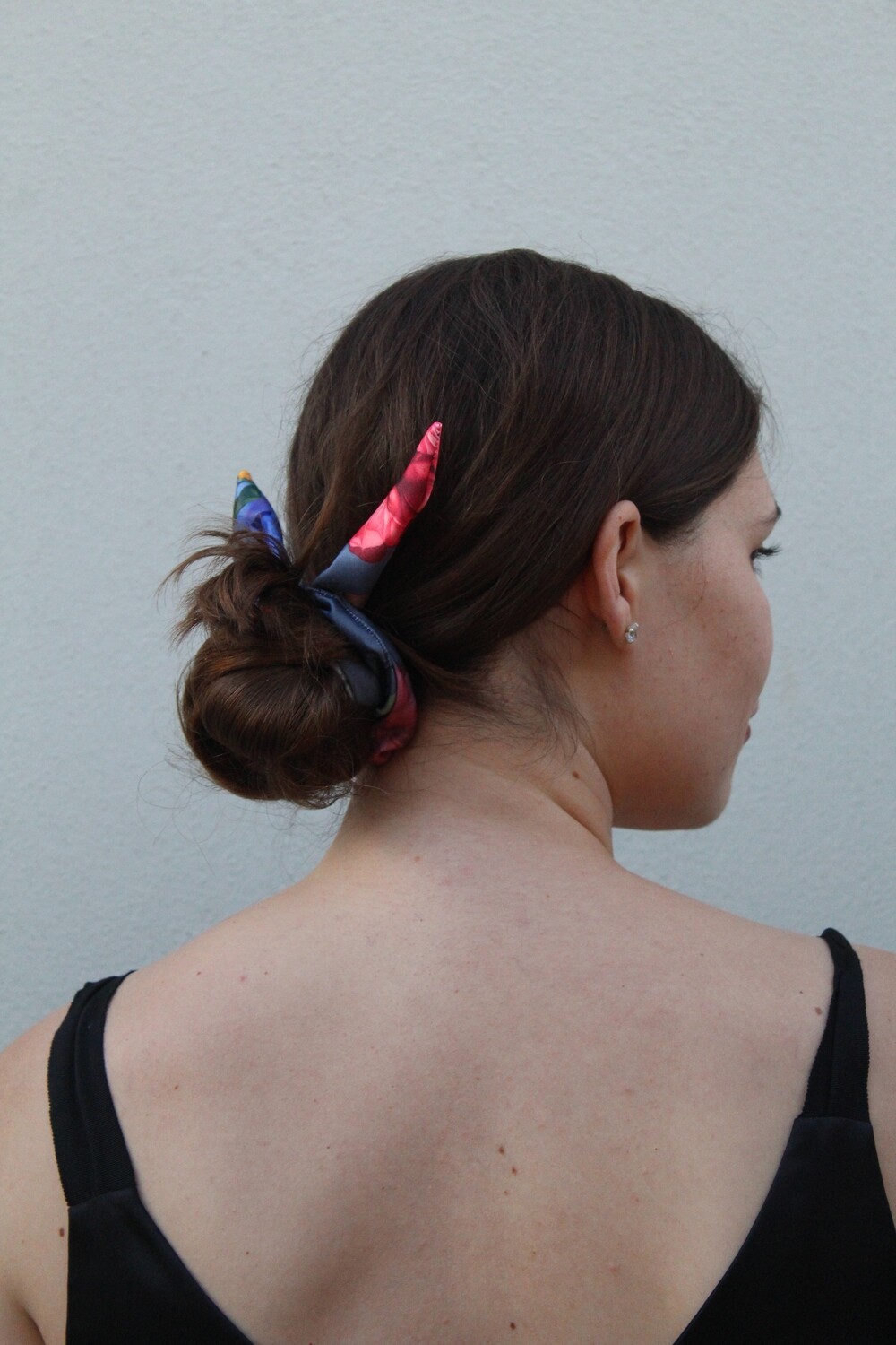 Floral Bunny-ear Scrunchie #1