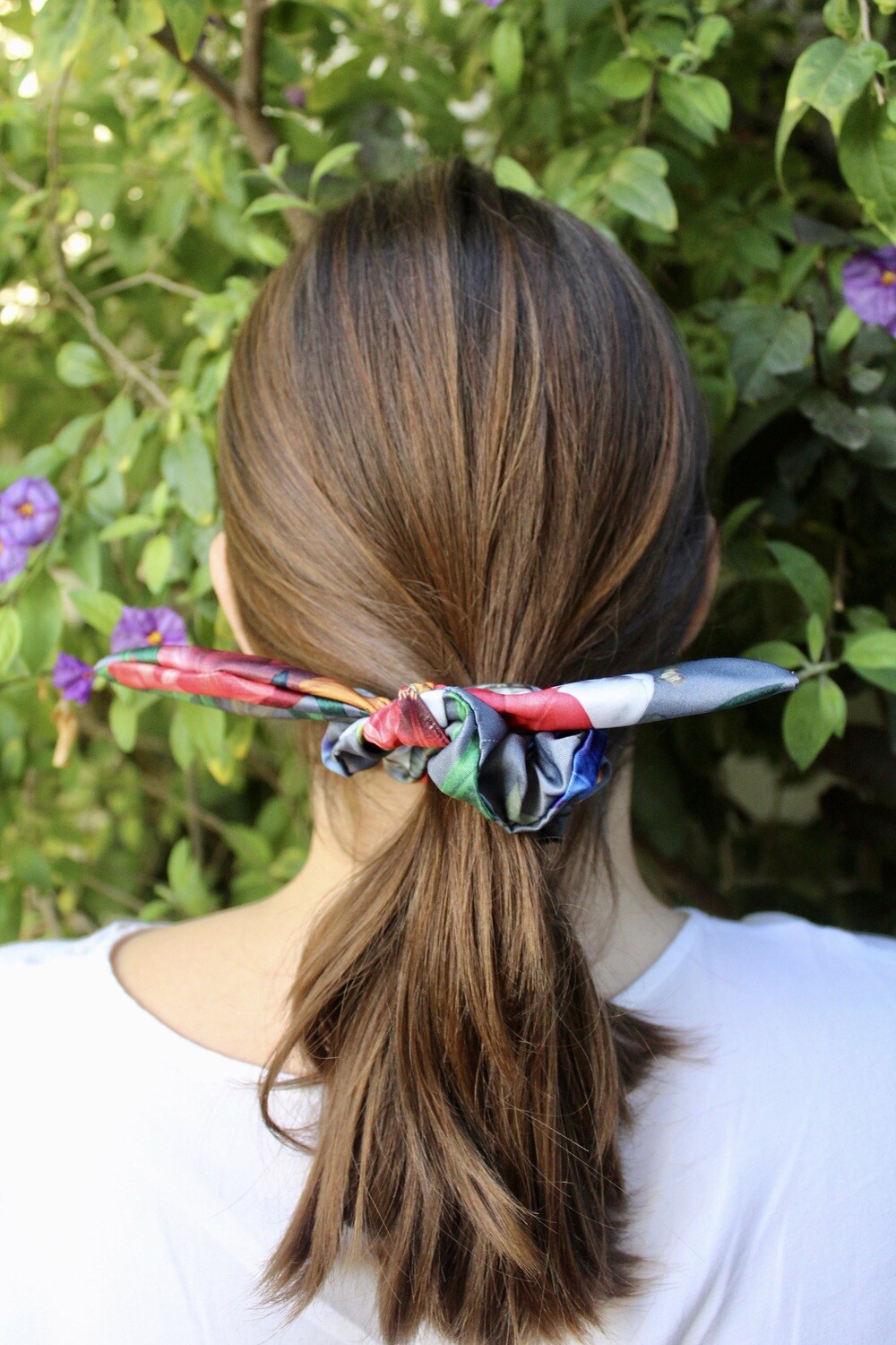 Floral Bunny-ear Scrunchie #1