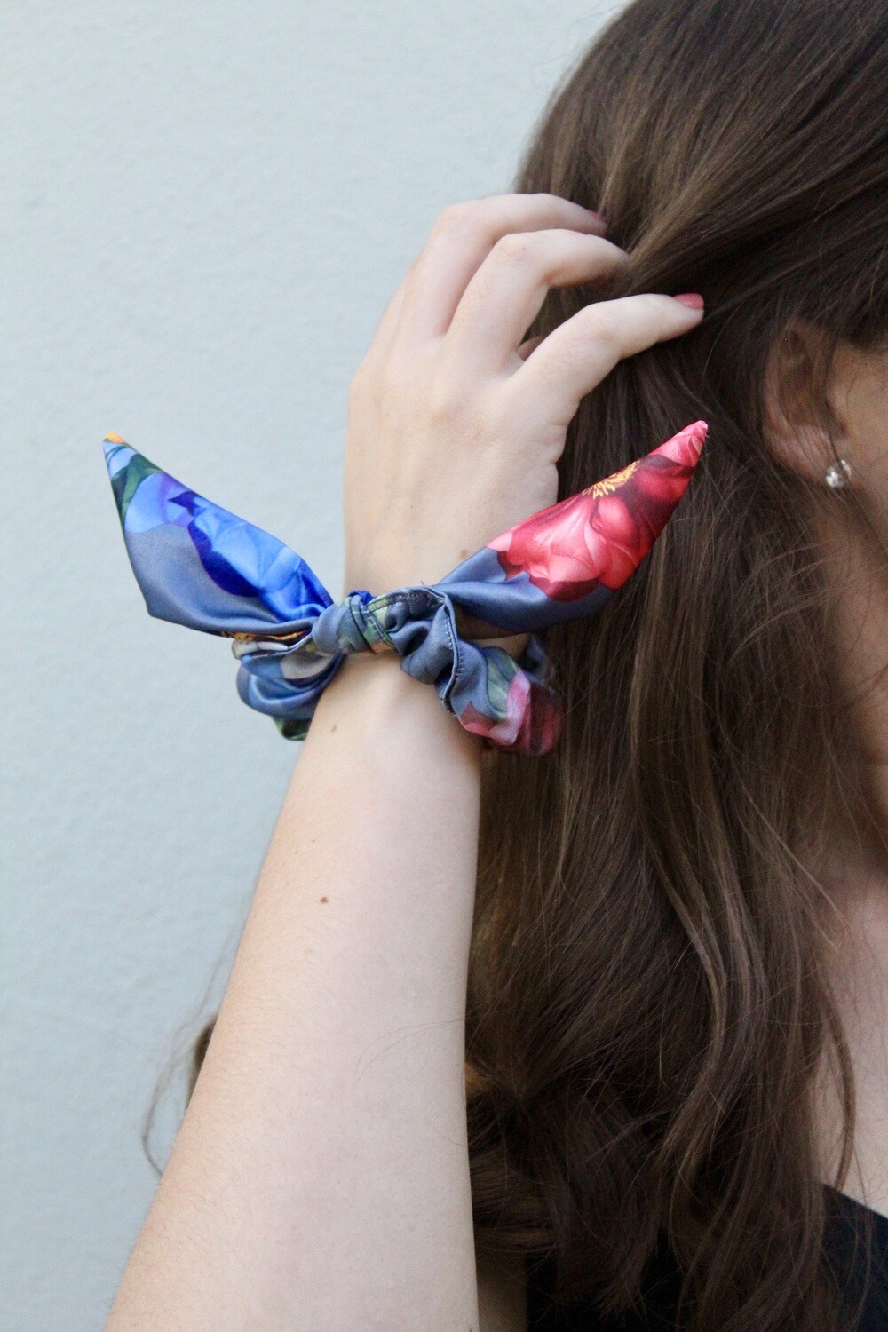 Floral Bunny-ear Scrunchie #1