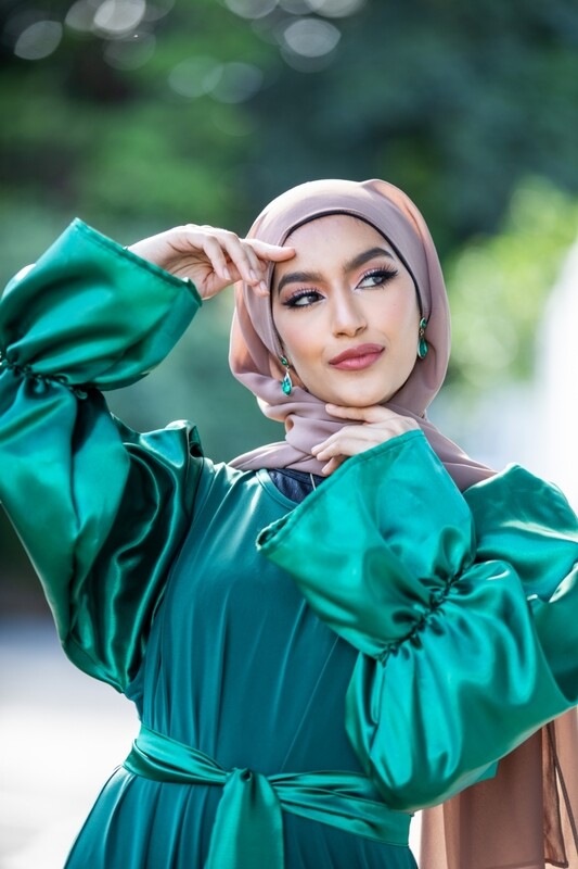 Maria Abaya - Satin Sleeves 