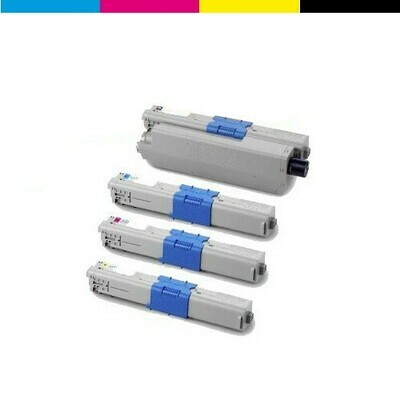 OKI 44973508 44469722, 23, 24 - Toner Rigenerato per C310dn C330 C331 C510 C511 C530 C531 MC351 MC352 MC361 MC362 MC561 MC562 dn dnw - kit 4 Colori - 2.000 pagine A4