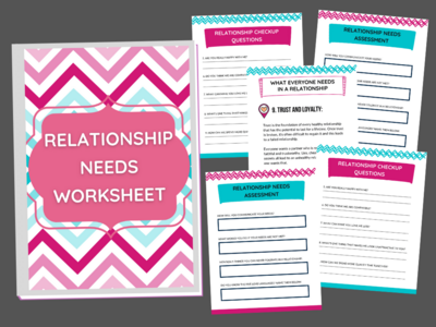 Relationship Needs Worksheet Relationship Needs Worksheet