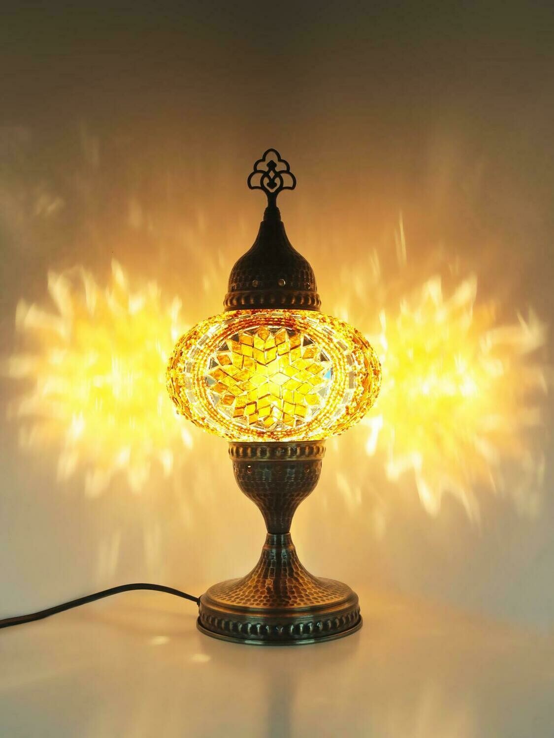 Handmade Turkish Mosaic Stained Glass Lamp | For Bedside, Table Or Desk With Options { STYLE I }
