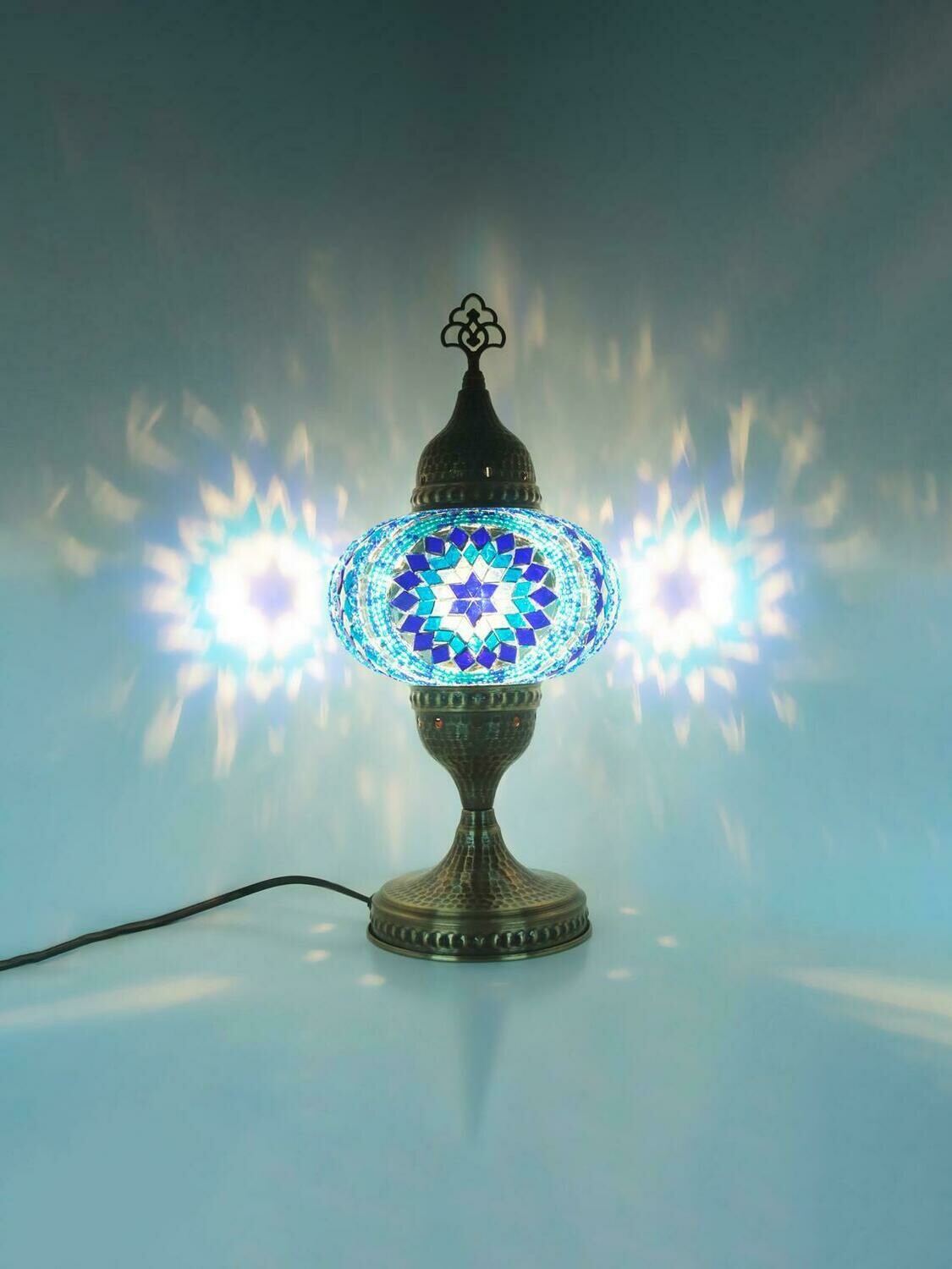 Handmade Turkish Mosaic Stained Glass Lamp | For Bedside, Table Or Desk With Options { STYLE I }