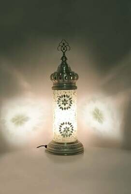 Handmade Moroccan Mosaic Stained Glass Lamp | For Bedside, Table Or Desk { STYLE III }