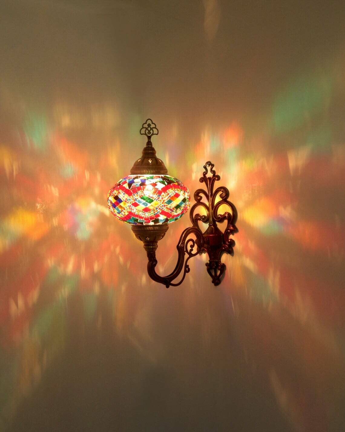 Handmade Turkish Mosaic Stained Glass Wall Lamp | Wall Sconces Lighting With Options { STYLE II }