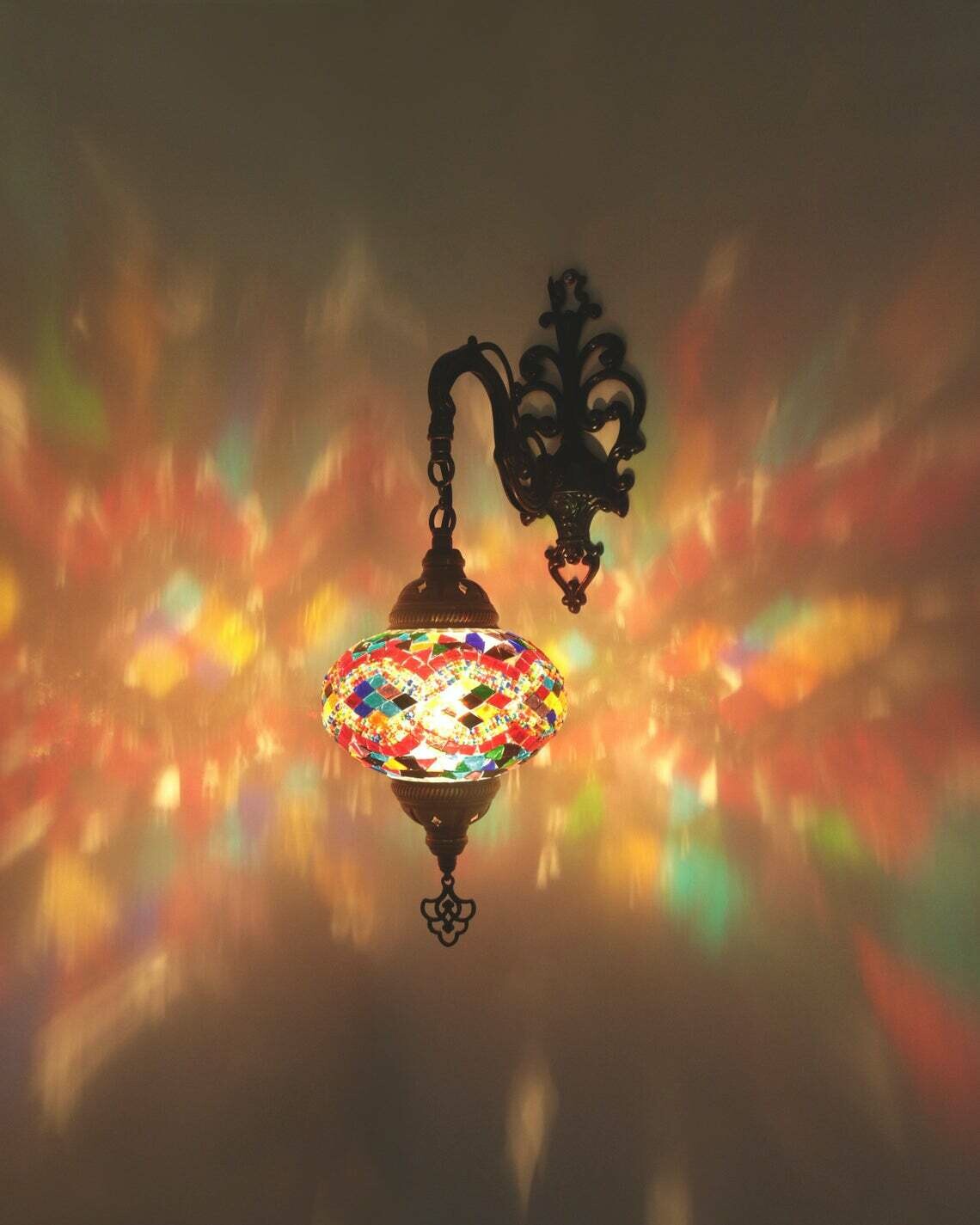 Handmade Turkish Mosaic Stained Glass Wall Lamp | Wall Sconces Lighting With Options { STYLE I }