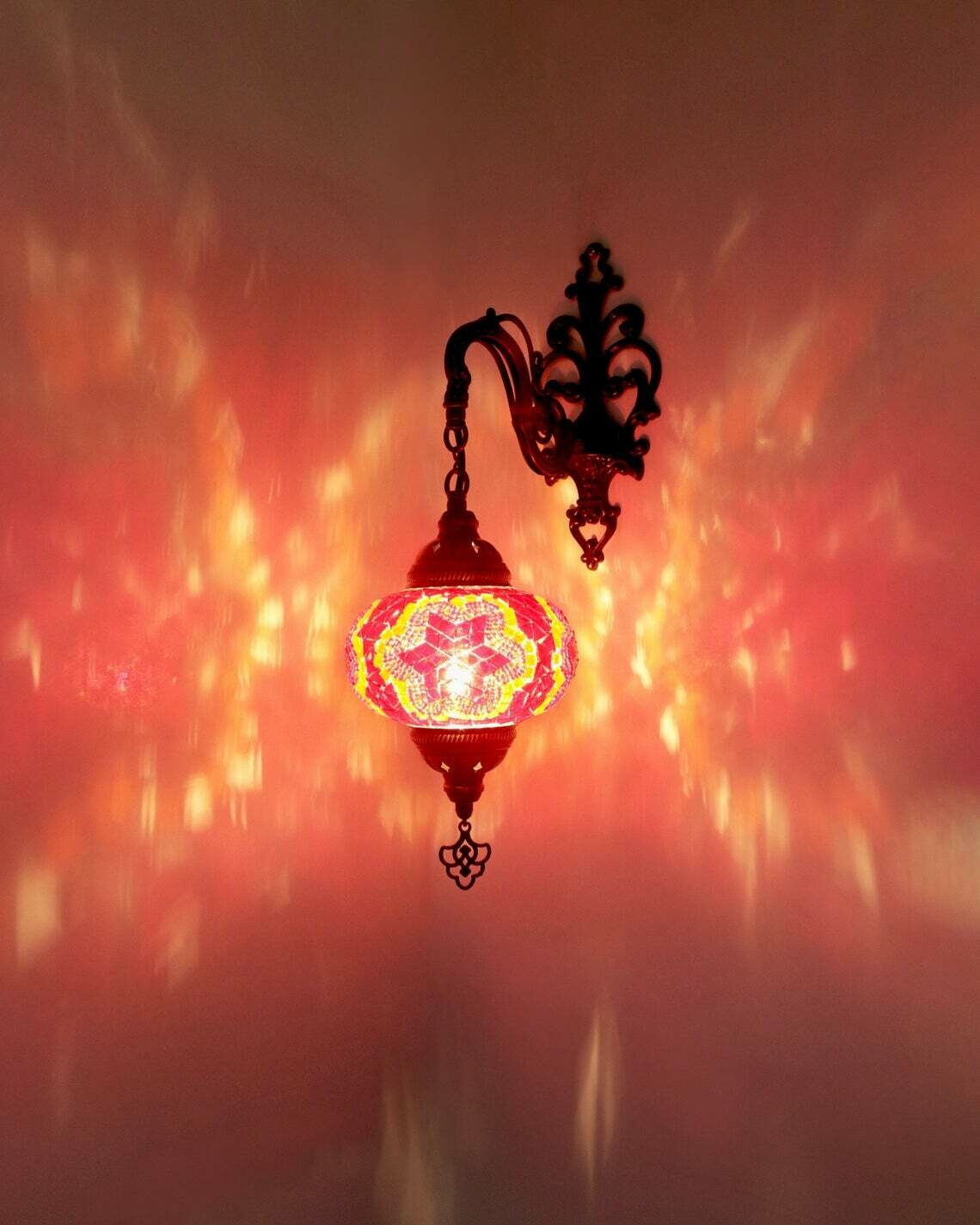 Handmade Turkish Mosaic Stained Glass Wall Lamp | Wall Sconces Lighting With Options { STYLE I }