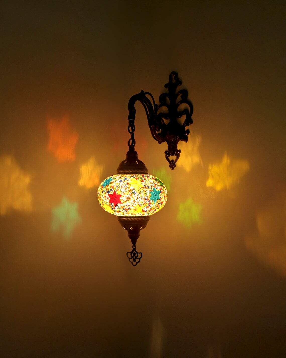 Handmade Turkish Mosaic Stained Glass Wall Lamp | Wall Sconces Lighting With Options { STYLE I }