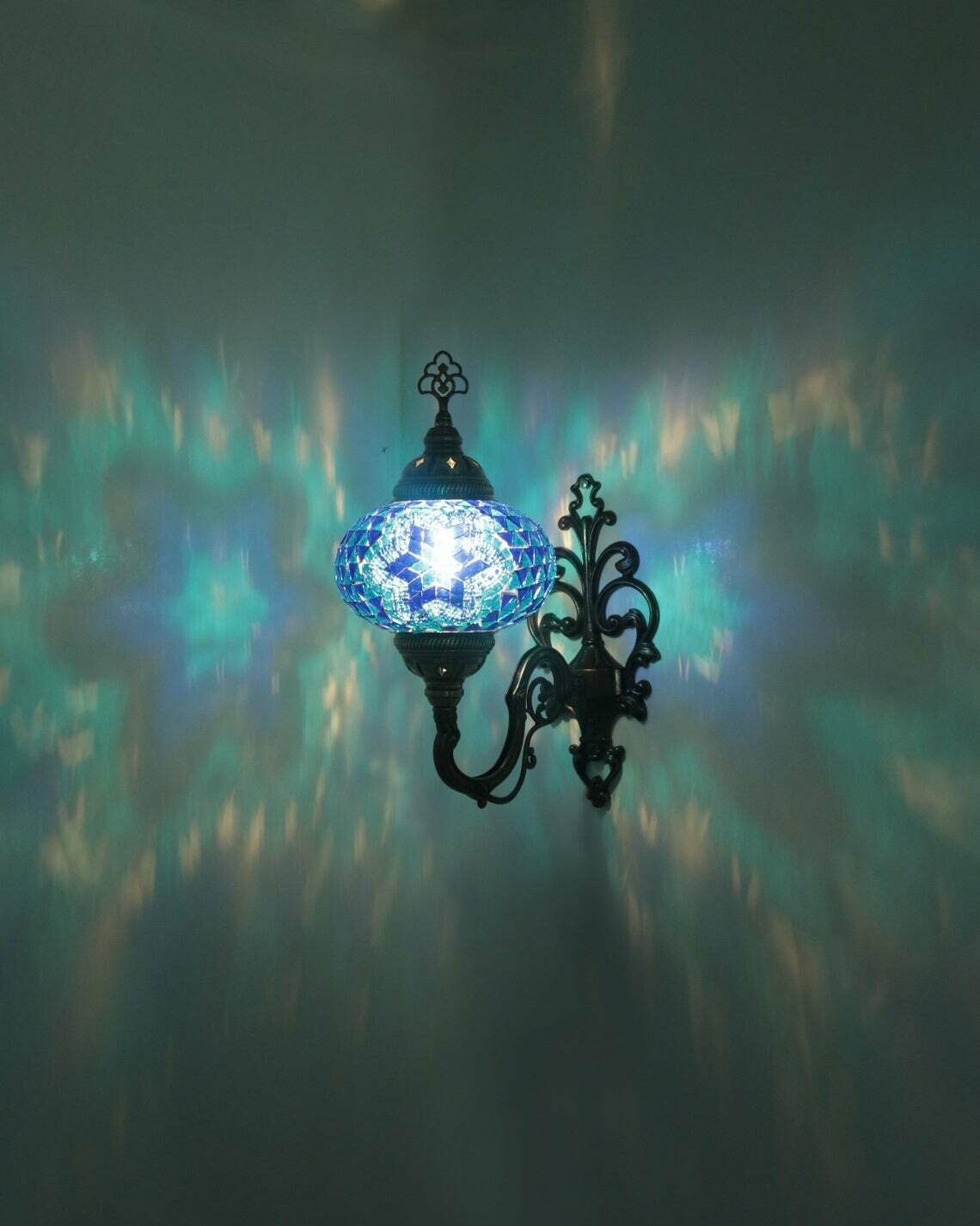 Handmade Turkish Mosaic Stained Glass Wall Lamp | Wall Sconces Lighting With Options { STYLE II }