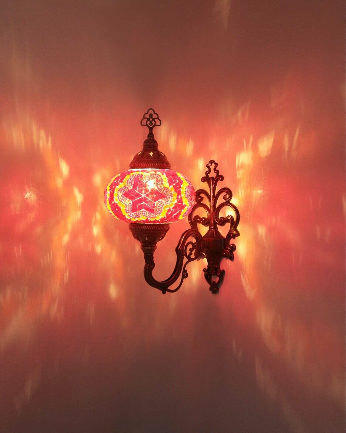 Handmade Turkish Mosaic Stained Glass Wall Lamp | Wall Sconces Lighting With Options { STYLE II }