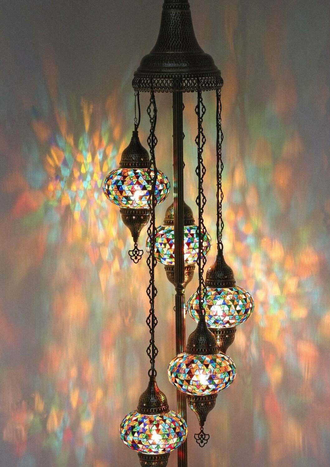 Handmade Turkish Mosaic Stained Glass Floor Lamp | Standing Floor Lamp With Options { STYLE I }