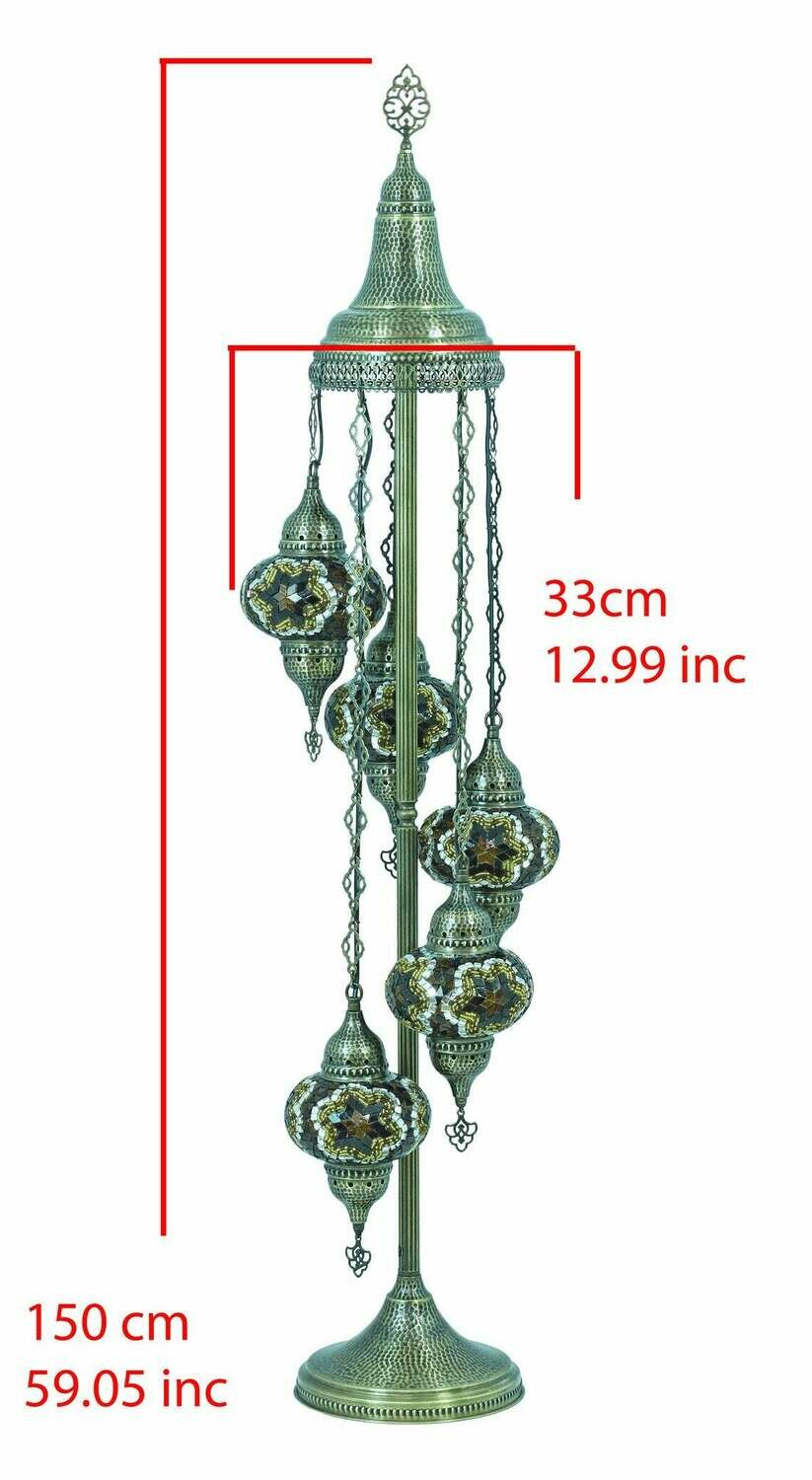 Handmade Turkish Mosaic Stained Glass Floor Lamp | Standing Floor Lamp With Options { STYLE I }