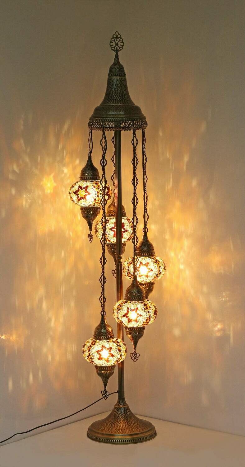 Handmade Turkish Mosaic Stained Glass Floor Lamp | Standing Floor Lamp With Options { STYLE I }
