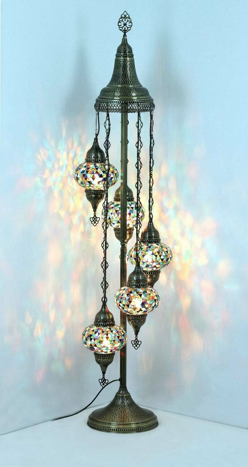 Handmade Turkish Mosaic Stained Glass Floor Lamp | Standing Floor Lamp With Options { STYLE I }