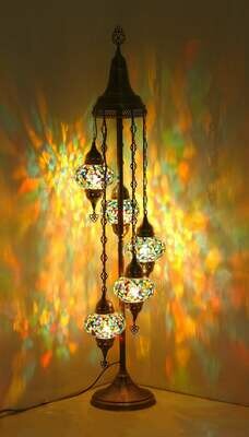 Handmade Turkish Mosaic Stained Glass Floor Lamp | Standing Floor Lamp With Options { STYLE I }