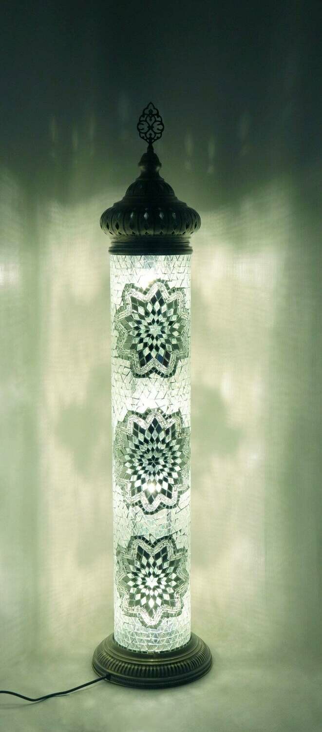 Handmade Turkish Mosaic Stained Glass Floor Lamp | Standing Floor Lamp With Options { STYLE II }