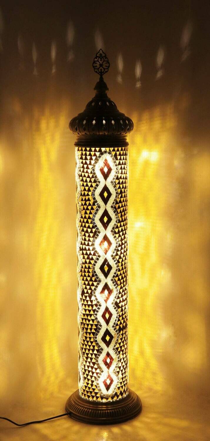 Handmade Turkish Mosaic Stained Glass Floor Lamp | Standing Floor Lamp With Options { STYLE II }